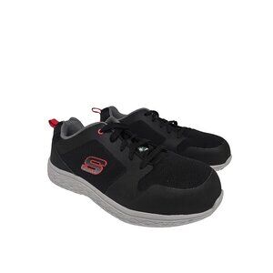 Skechers Men's 99992002 Aluminum Toe Steel Plate Safety Shoes Black/Red Size 12M